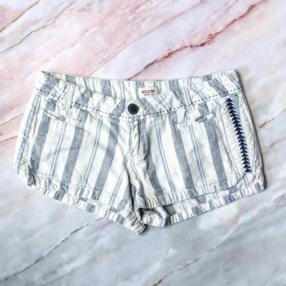 Mossimo Blue Striped Low Rise Short Shorts - Picture 1 of 6